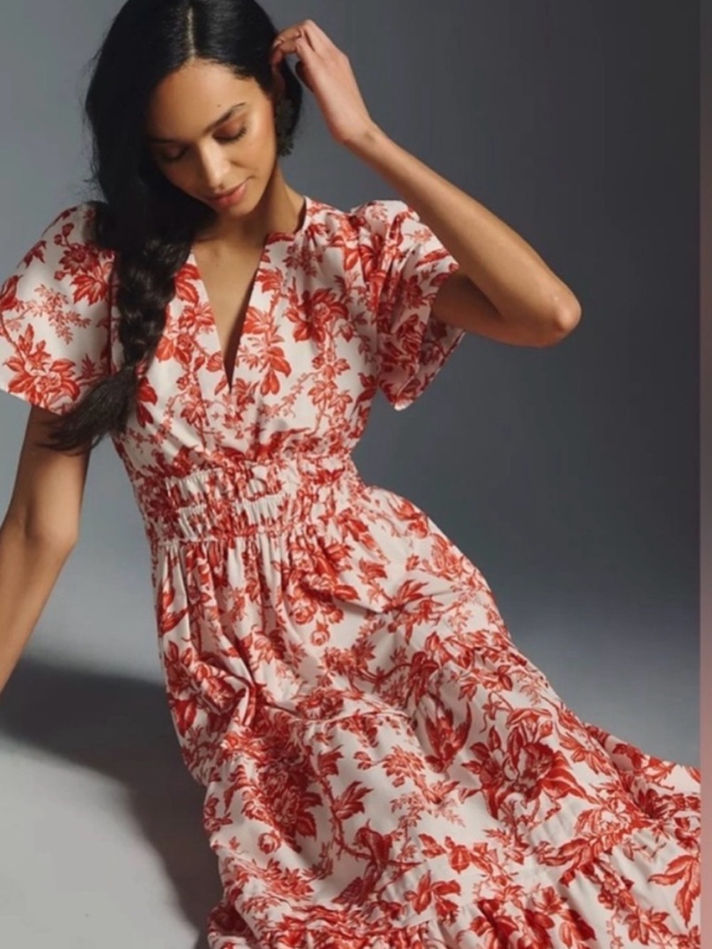 Anthropologie Somerset Dress - Red & White Floral - Picture 2 of 8